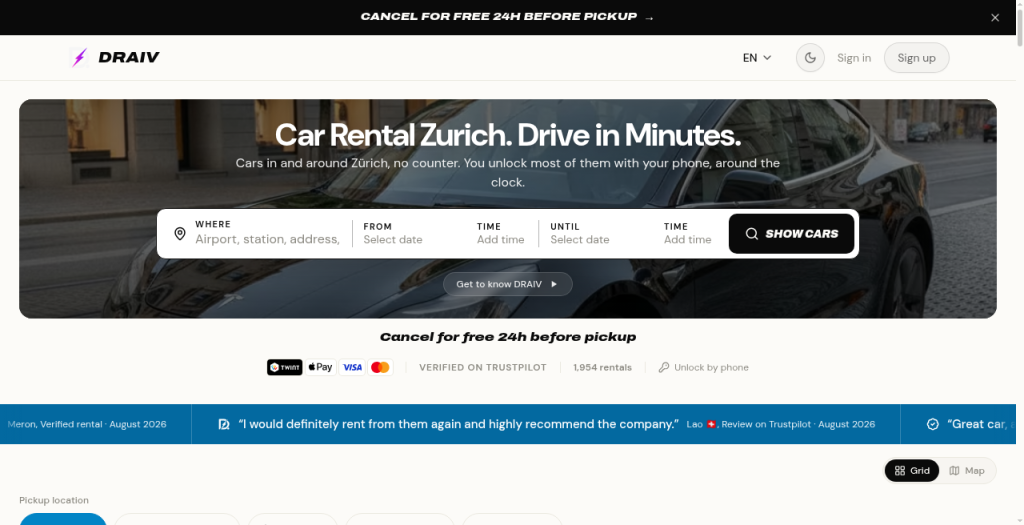 DRAIV Car Rental Zurich